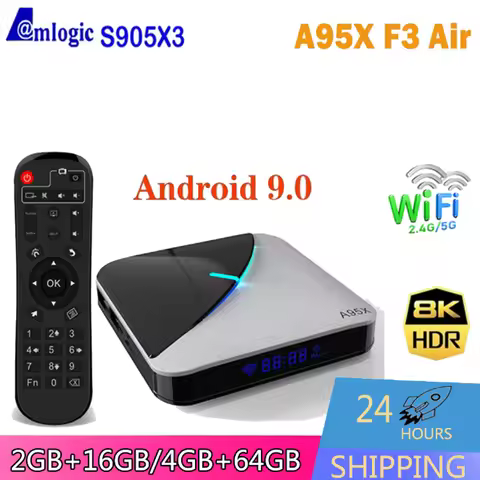 A95X F3 Air Android TV BOX Amlogic S905X3 Android 9.0 2.4G&5G Dual WiFi BT LAN 100M 4K RGB Light TV