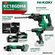 HIKOKI 18V Cordless Combo Kit KC18GDH4 - DH1826DA / G3610DVE / DV18DE