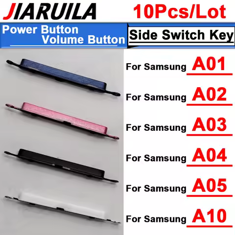 10Pcs Power Switch Button Key + Volume Button Side Key For Samsung A01 A02 A02S A03 Core A03S A04 A0