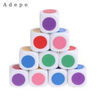Adepe 10Pcs Square 16mm 6 Sided D6 Dice 6 Color Dotted for D&D TRPG Board Game