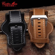Suitable for Panerai Luminor Series PAM0077 Leather Strap with Support Fossil FS4656 Men 24mm