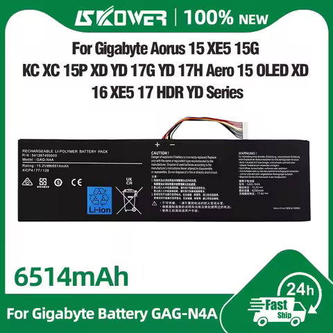 GAG-N4A Battery for Gigabyte Aero 15 RP75 16 RP86 OLED XD 16 YE5 XE5 17H 17 XE4 17G YD 17X AZF 15G K