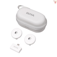 BOYA Omic-U-W Wireless Microphone System with 1 Receiver + 2 Transmitters + 1 Charging Box 50M Transmission Range Built-in Battery Replacement for Android Phone Came-0306