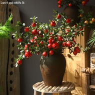 Fake Pomegranate Branches Pomegranate Branches 6, 7 Fruits with Many Leaves