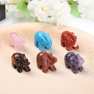 ELMER Elephant Statue Animals Obsidian Lucky Elephant Handmade Carved 1PC Small Decoration