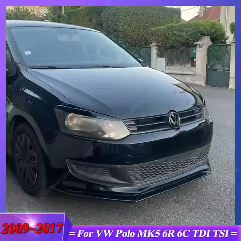 For VW Polo MK5 6R 6C TDI TSI 2009-2017 Car Front Bumper Lip Splitter Diffuser Body Kit Spoiler Bump