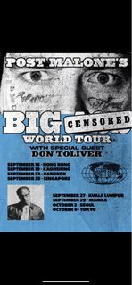 Post Malone Big Concert World Tour 演唱會門票