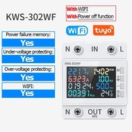 KWS-302 เครื่องวัดพลังงาน8in1ควบคุมด้วยแอป WiFi ระยะทาง KWS-302หน้าจอดิจิตอลเครื่องวัดพลังงาน AC 170