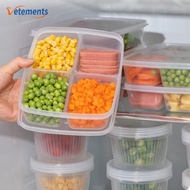 1 PC Refrigerator Storage Box/ 4 Grid Freezer Meat Divider Storage Case/ Stackable Fridge Food Fresh-keeping Container