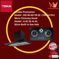 TEKA Package Chimney Hood DSI 90 AD VR 02 Black &amp; Built In Gas Hob G 82 3G AI AL / KUTCHENHAUSS