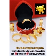 🔥Cincin Belah Rotan Suasa Cop 916🔥💯persis ori💯