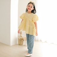 (1-8 Years) LYNELLE-Girls Tops | Girls' Drawstring Blouse | Korean Girls' Blouse | Girls' Balloon Sl