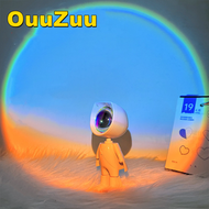【Trending】 Ouuzuu Night Robot Rainbow Projection Sun Lamp Table Night Sunset Lamp Infinite Dimming B