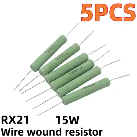 5PCS RX21 wire wound resistor 15W 5% 1R 2 3.9 4.7 5 5.1 10R 12 15R 20R 47R 50R 68R 100 ohms 1K 10K 3