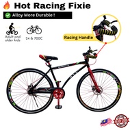 HOT Racing Fixie Bicycle Curve Handle Basikal Fixie 24 inci dan 700C Single Speed Alloy Dewasa Adult