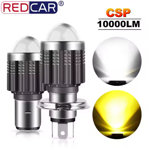1pcs CSP 10000Lm H4 LED Moto H6 BA20D P15D LED Moto Motorcycle Headlight Bulbs Lens Yellow Hi Lo Lam