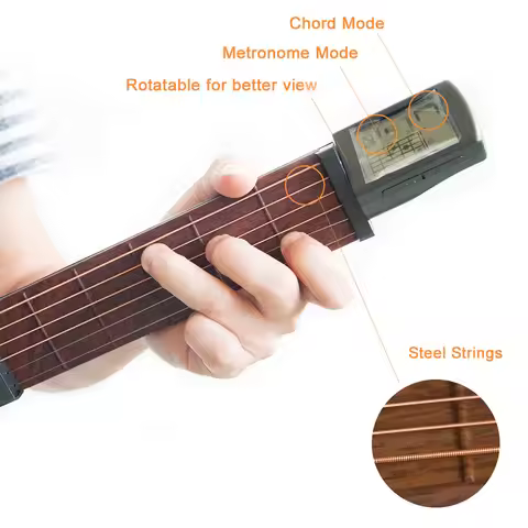 SCT-80 Pocket Guitar Chords Practice Tool Portable Guitar Neck Trainer With Rotating Chord Chart for