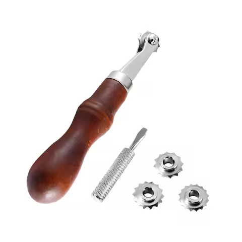 Zxiixz 3/4/5/6mm DIY Leather Craft Over Stitch Line Marking Wheel Gear Roulette Spacing Tool Leather