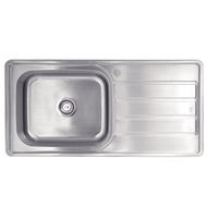 TEKA อ่างล้างจาน 1 หลุม 1 ที่พัก รุ่น T PLUS 1B 1D ฟรี ก๊อกน้ำเย็น