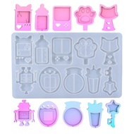 (JIE YUAN)DIY Crystal Epoxy Quicksand Resin Mold Pendant Jewelry Game Machine Milk Box Silicone Resin Shaker Mold For Home decoration