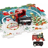 7JI Train Toy Rail Set Christmas Puzzle Train Toy with Lights Birthday Gift
