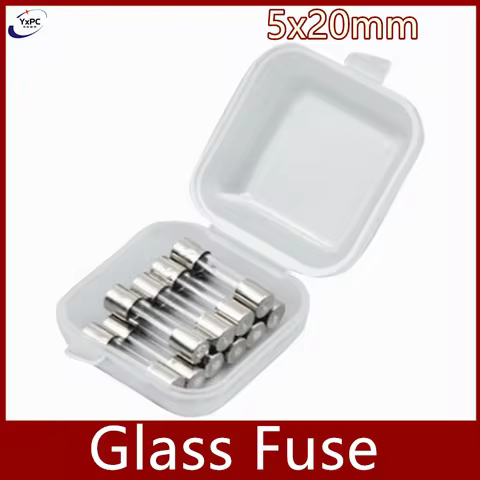 10pcs 5x20mm Glass Fuse with Box 5x20 0.1A 0.2A 0.5A 1A 2A 3A 4A 5A 8A 10A 15A 20A 25A 30A 250V 5*20