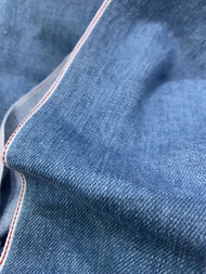 Washed Denim Blue Fabric Selvedge Indigo