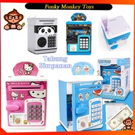 Mini Cartoon ATM Saving Box Money Bank Tabung ATM - With Password Digital Money Fingerprint Unlock
