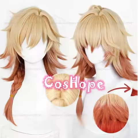 HSR Mydeimos Cosplay Wig Mydei 55cm Long Light Blonde Gradient Orange Wig Cosplay Anime Cosplay Wig 