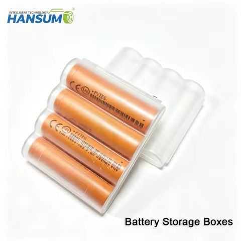 HANSUM Universal Battery Storage Boxes for 4xAAA/AA/14500 Plastic Battery Case Cover Tool Container