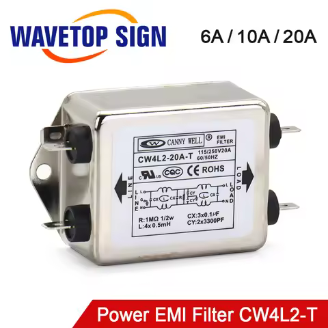 CANNY WELL CW4L2-20A-T EMI Power Filter Single Phase CW4L2-10A -T CW4L2-6A -T AC 115V / 250V 20A 50/