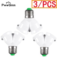 PwwQmm E27 3/PCS Screw LED Base Light Lamp Bulb Socket E27 to 2-E27 Splitter Adapter lamp holder E27