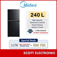 Midea 240L 2 Doors Refrigerator / Fridge / Peti Sejuk MDRT306MTB30