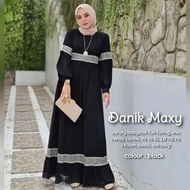 VIP Fashion Hijab Style DANIK MAXY NF KAIN CERUTY BABYDOLL APLIKASI RENDA UKURAN S M L XL Gamis Wanita Remaj Aestetic Baju Muslim Buat Ibu Ibu Pengajian Baju Wanita Terbaru 2023 Model Lebaran