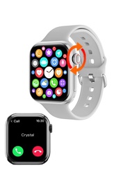 1 件功能 2.05 吋全觸控螢幕方形運動智慧手錶,帶心率監測和通話提醒,男女適用,白色矽膠錶帶,兼容 Android 和 Ios Iphone