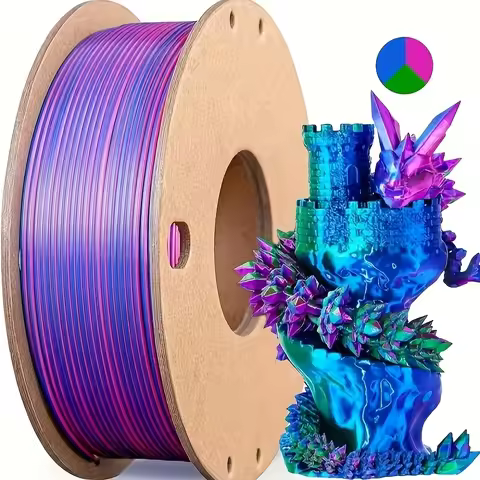 Three color PLA silk filament 250g per roll net weight, suitable for FDM 3D printers, 1.75mm silk PL