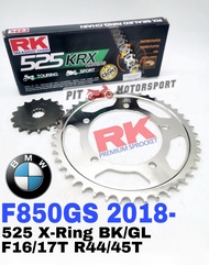 RK Sprocket Set BMW F850GS 2018 - New GB KRX X-Ring Black Gold Chain Rantai Xring 525 850GS 850 GS G
