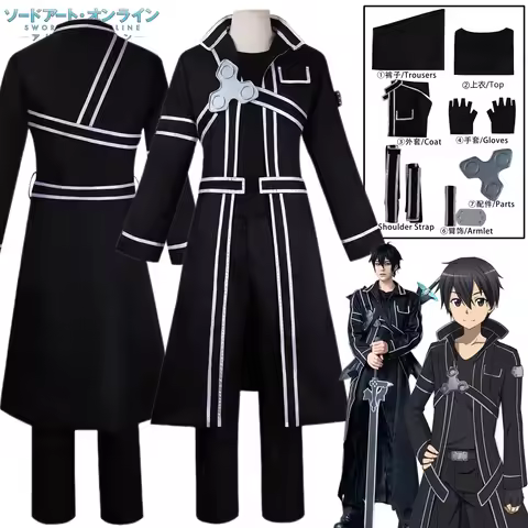 Kazuto Kirigaya Cosplay Kirito Costume Anime Sword Art Online Kazuto Kirigaya Cosplay Wig Full Set U