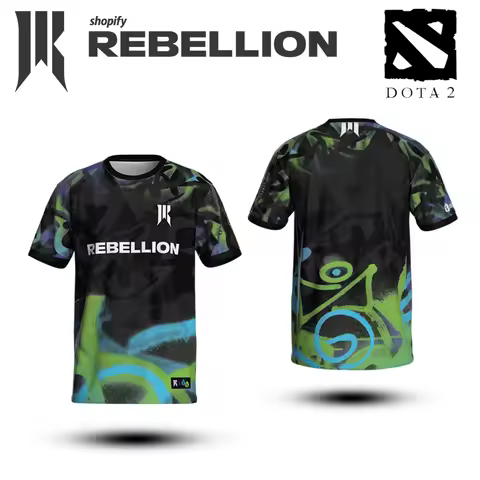 2025 Customizable Jersey DOTA2 Esports Gear Shopify Rebellion Training Wear Streetwear Short Sleeve 