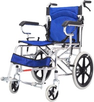 รถเข็นวีลแชร์รุ่นใหม่ Wheelchair สีฟ้า สามารถพับได้
