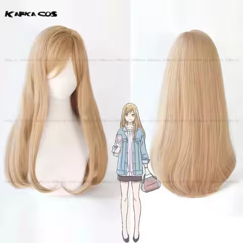 Anime Kinoshita Akane Cosplay Wig Long Ginger Color Wig Heat Resistant Synthetic Hair For Women Men 