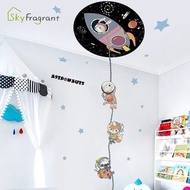 Cartoon Rocket Animals Astronaut Wall Sticker Self-adhesive Bedroom Wall Decor Kids Room Decoration 
