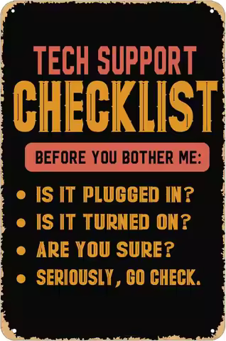 Funny Tech Support Tin Signs Kitchen Retro Vintage Decor Metal Bar Coop Retro Metal Sign Vintage Far