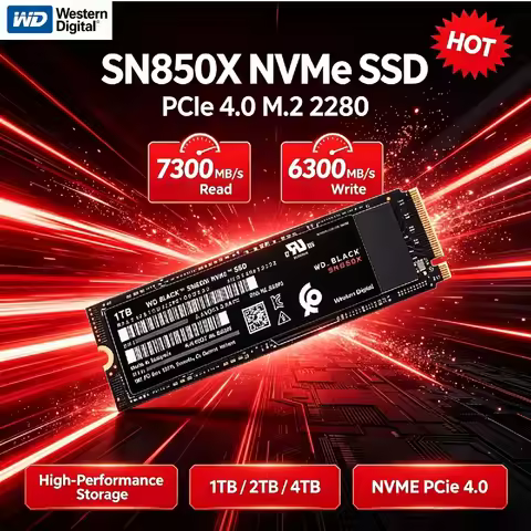 Original Western Digital SN850X WD M.2 2280 NVMe PCIe Gen4.0 SSD 1/2/4TB Internal Solid State Drive