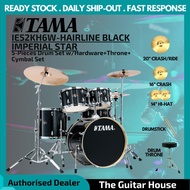 Tama Imperial Star IE52KH6W 5-piece Drum Set with 141620 Cymbal Set, Drum Throne imperialstar - Hair