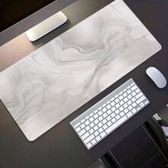 1pc Large Artificial Marble White/Grey Gaming Mouse Pad And Desk Mat - Multi-Color Sizes ((90*40*0.2