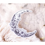 waterproof Celestial Sticker, Floral Moon sticker, Crescent moon sticker, Flower moon sticker, galax
