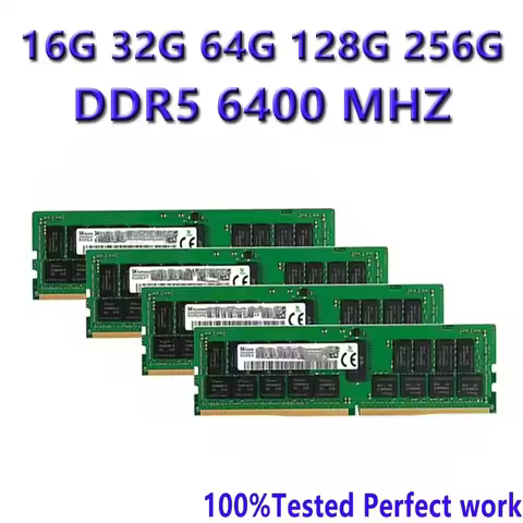 M321R8GA0EB2-CCP 64GB DDR5 6400MHZ 1.1V RDIMM 2R X 4 （4G X 4）x 40 288pins Support AI Server 5G & Con
