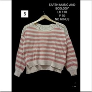 Earth, Music & Ecology striped lace sweater blouse