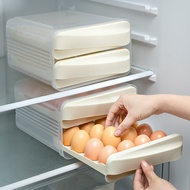 K-88/ Kitchen Drawer-Type Double-Layer Egg Storage BoxPETTransparent32Grid Refrigerator Crisper Stackable Egg Tray Egg R
